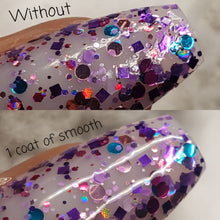 Load image into Gallery viewer, Sassy Cats Lacquer - Purrfectly Smooth - GLITTER SMOOTHING TC