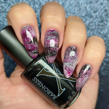 Load image into Gallery viewer, Baroness X - Fishnets - Fluid Art Polish - Basic Black

