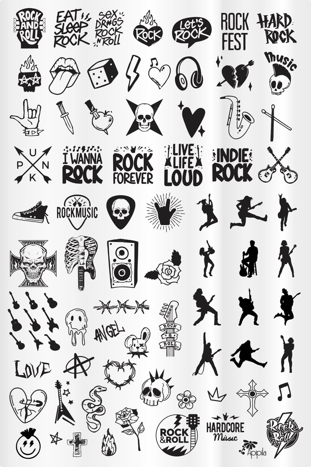 Apipila - Rock & Roll - Stamping Plate (Copy)
