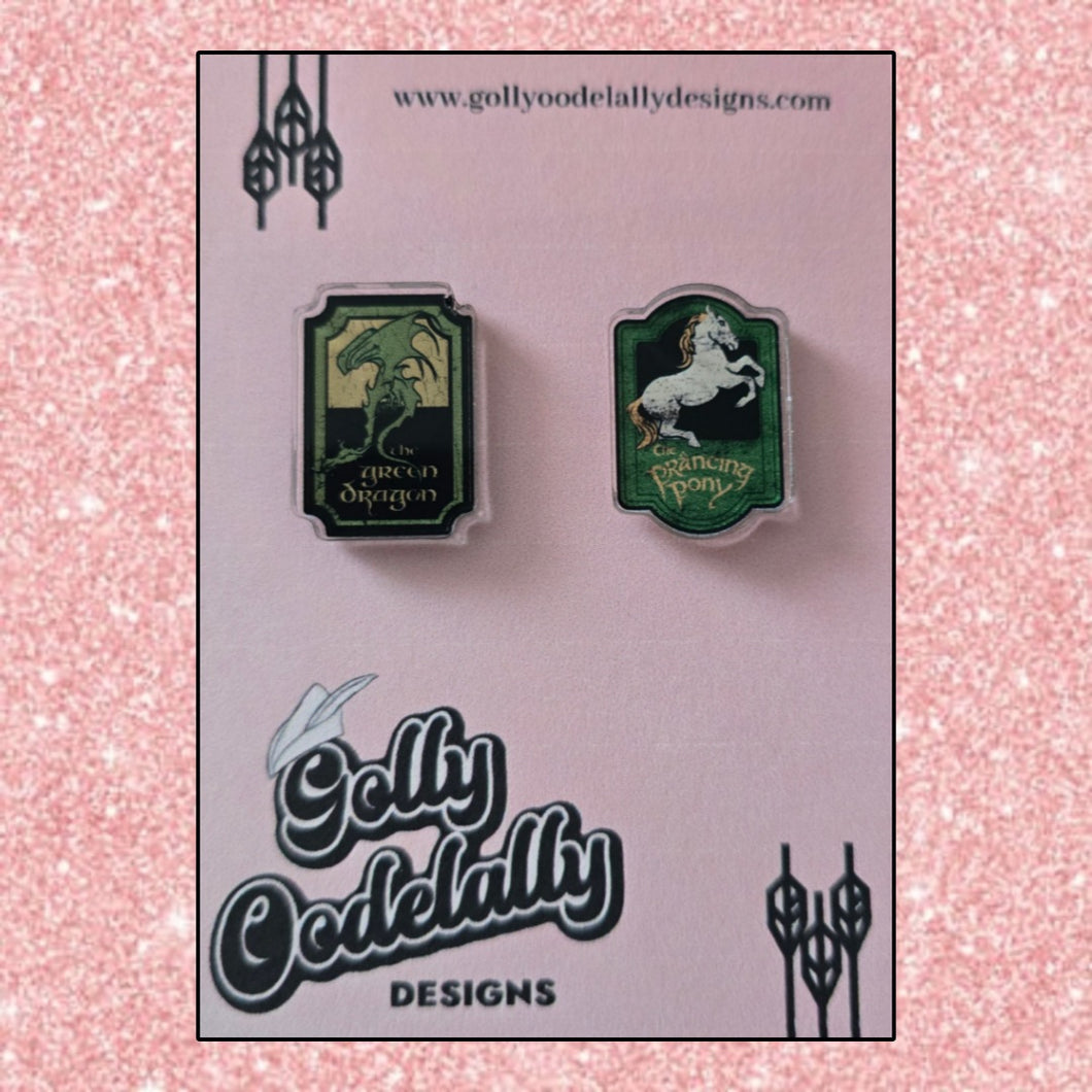 Golly Oodelally Designs - Inns are My Jam Acrylic Earrings